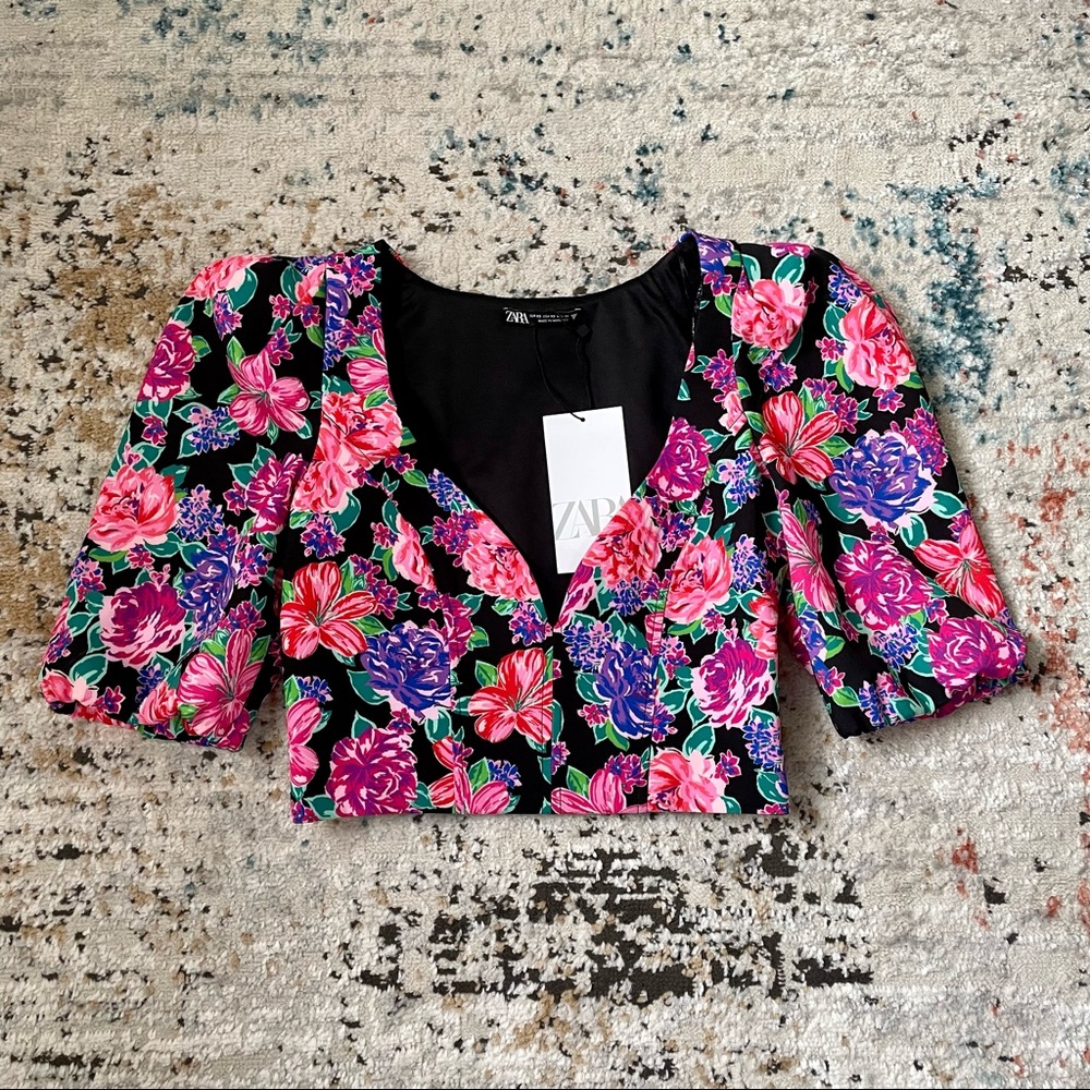 Zara floral crop top